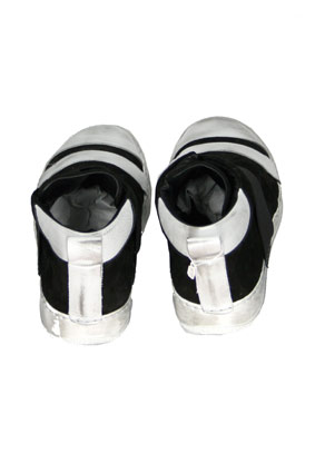 Masnada Men Shoes Sneakers in distressed white and black calf skin view 2 Masnada Men Shoes Sneakers in distressed white and black calf skin view 2